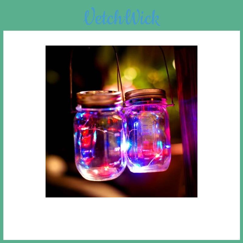 Premium Quality Led Fairy Light Solar Mason Jar Lid Light Color Changing For Yard And Room Decor