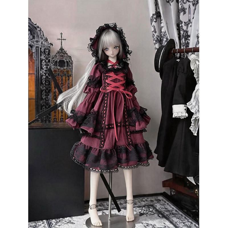 Lolita Dress BJD Dolls 1/3 1/4 1/6 Scale Custom Outfit Cotton Fabric Skirt Set