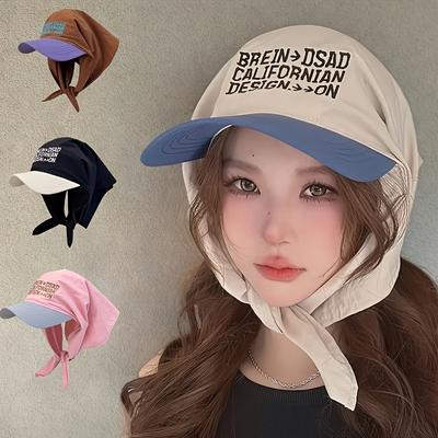 Protection Headscarf with Brim, Comfortable Outdoor Quick-Drying Breathable Baseball Cap, Women Oversize Head Cover