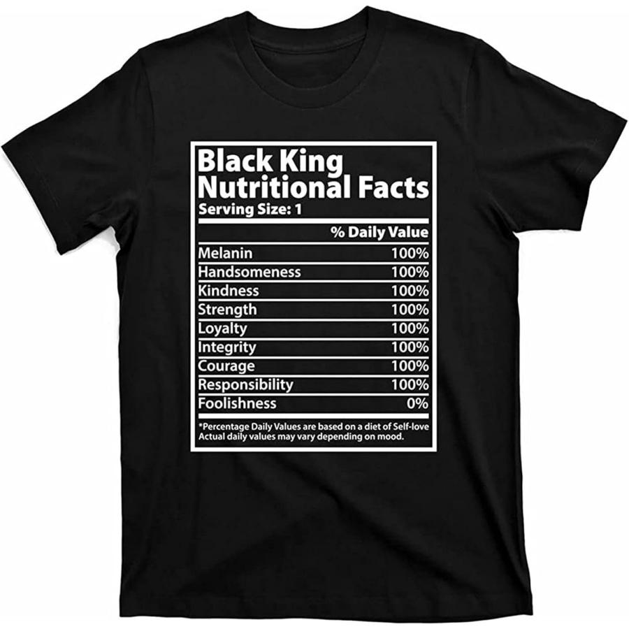 TAO JIN HUAN Black King Nutritional Facts Black History Pride T-Shirt XS XXXXXL разноцветный