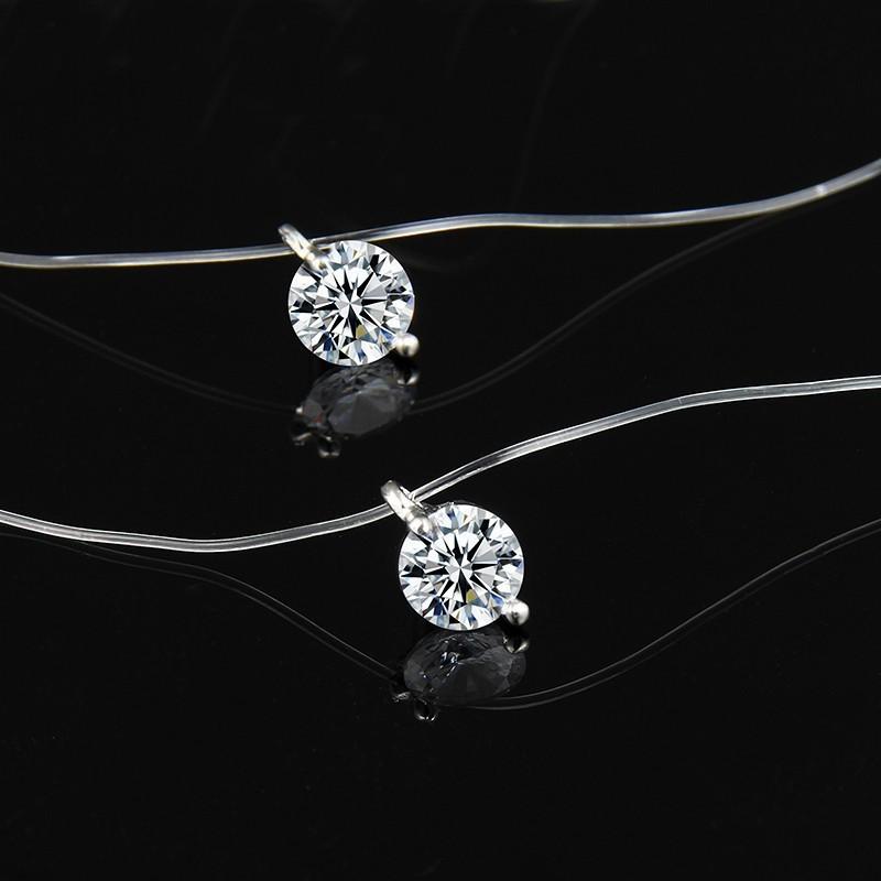 Mermaid Tears Clavicle Necklace: Transparent Zircon Fishing Line Design
