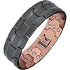 Retro Red Copper Magnetic Men's Bracelet with Negative Ion Energy
