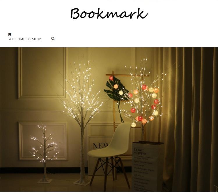 LED Birch Tree Light - Copper Wire Christmas and Landscape Decoration.
