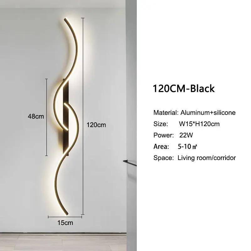 Black Gold Dimmable LED Wall Lights Wall Lamps with RC for Bedroom Living Room Minimalist Bedside LED Wall Lighting Sconce Aisle
