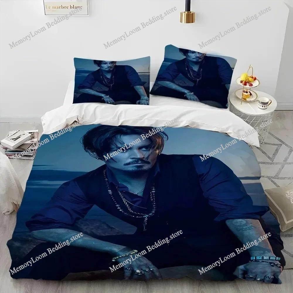 Movie Poster Cool Johnny Depp Bedding Set Single/Full/Queen Size 3D Print Duvet Cover Bedroom Decor Soft Set Home Textileextile