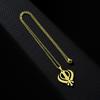 India Sikhism Necklace Religious Symbol Clavicle Chain Cultural Symbol Pendant Neckchain Unisex Religious Metal Jewelry