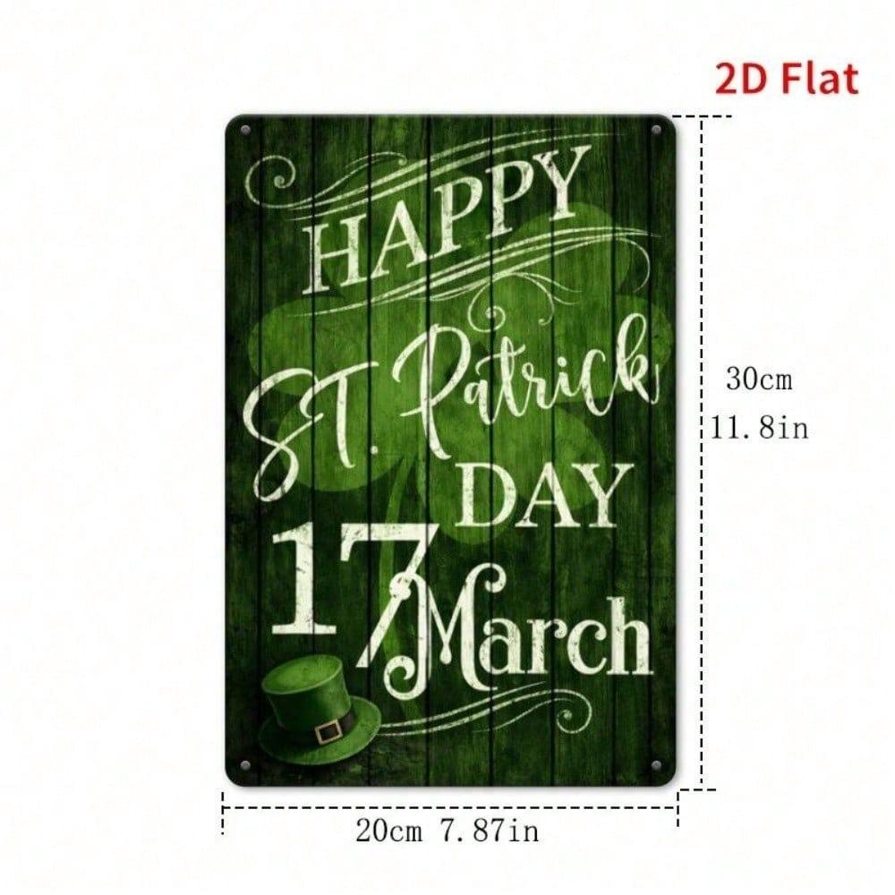 Vintage St Patrick Joy Metal Plaque Waterproof Wall Art Home Restaurant Decor Sign