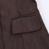 European & American Style Women's Corduroy Blazer and Wide-Leg Pants Set