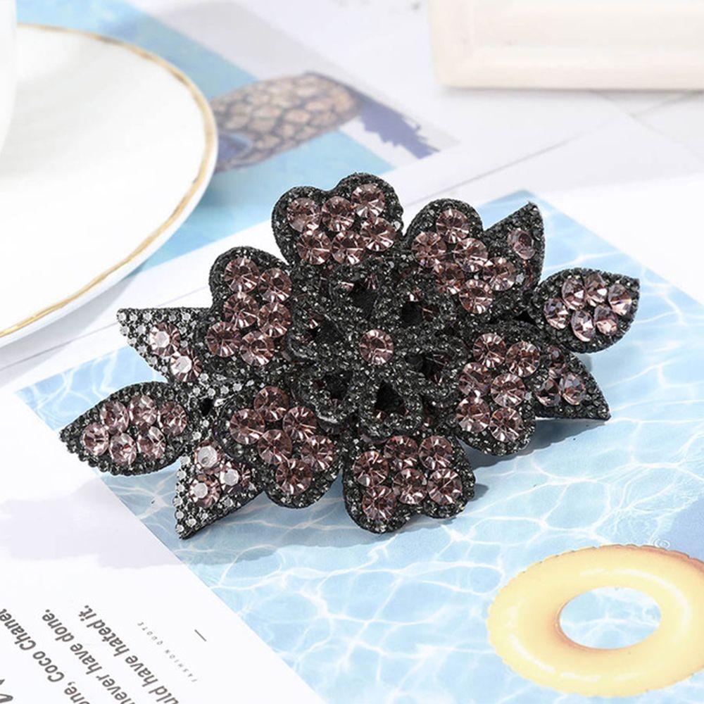 Flexible Women's Fashion Barrette Headwear Hairpins Hairgrip Rhinestone Hair Clip Crystal Flower