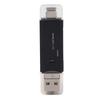 New Multifunctional 3 In 1 TypE C Micro USB Card Reader High Speed Transmission (Black)