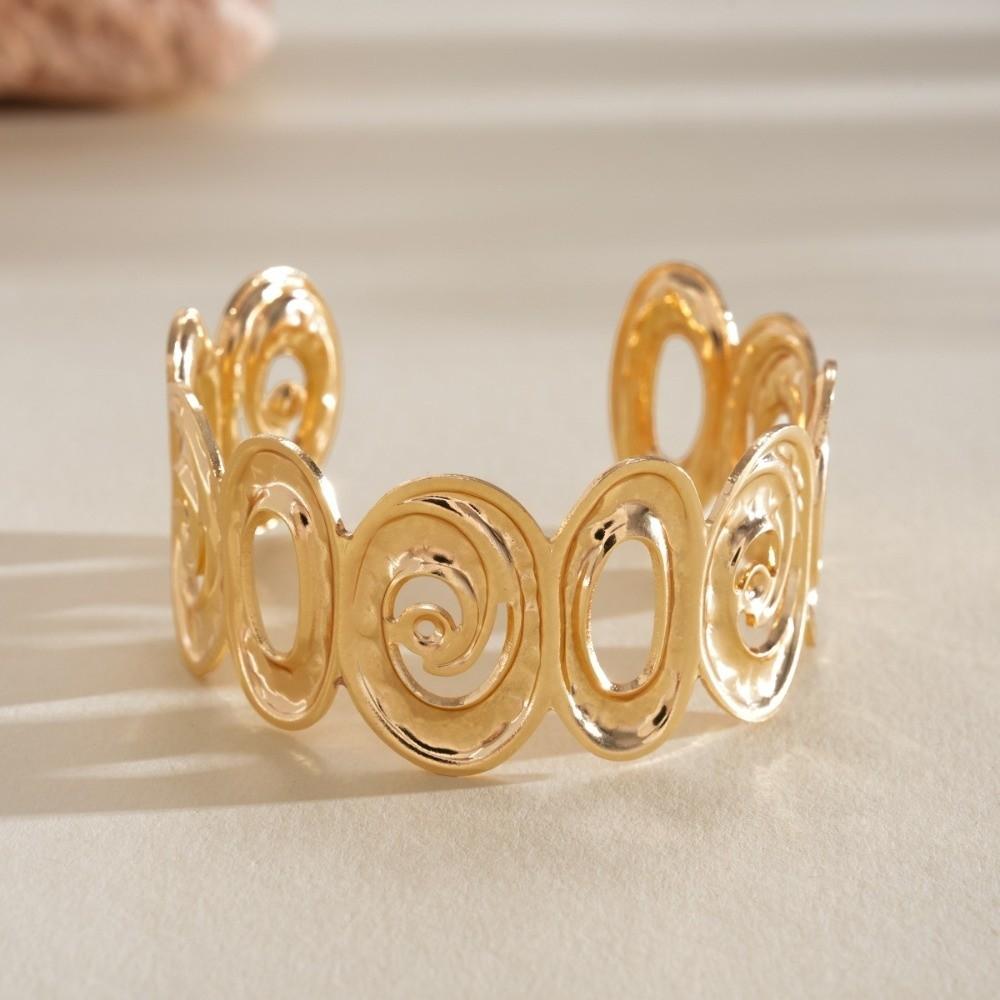 Bangles Metal Spiral Arm Bracelet Opening Filled Enamel Cuff Bangle Bracelet Non-Fading Exaggerated Opening Bangle Ladies