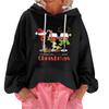 Women's Christmas Print Loose Casual Long Sleeve Hooded Sweatshirt