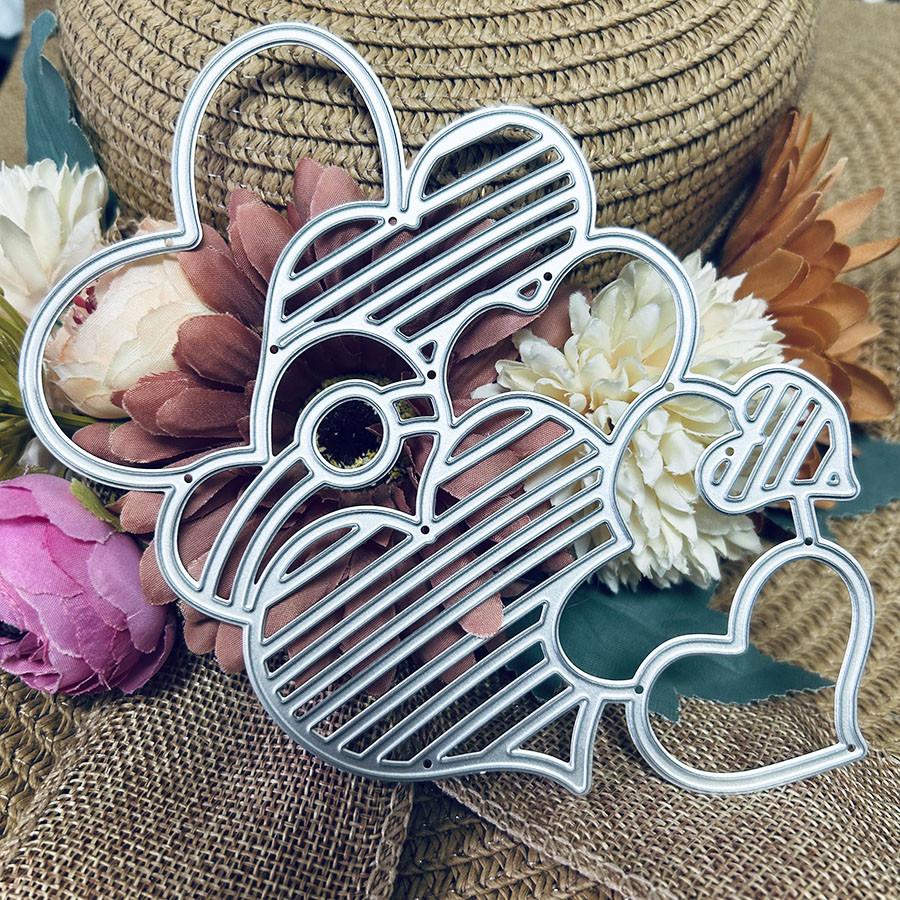 Love Heart Groups Metal Cutting Dies DIY Scrapbooking Embossing Paper Photo Album Crafts Templates Mould Stencils