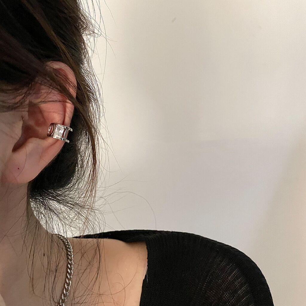 Xiaohongshu Diamond Ear Bone Clip Ear Clip Women'S No Ear Piercing Earrings High-End Light Luxury Japanese And Korean Style Personalized Earrings