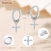 Naniwaai Ohrringe Damen März Geburtsstein Creolen Sway 2Way Blume Frau Silber Metallallergie-kompatibel Kreuz Erwachsene Accessoires Geschenk Geburtstag
