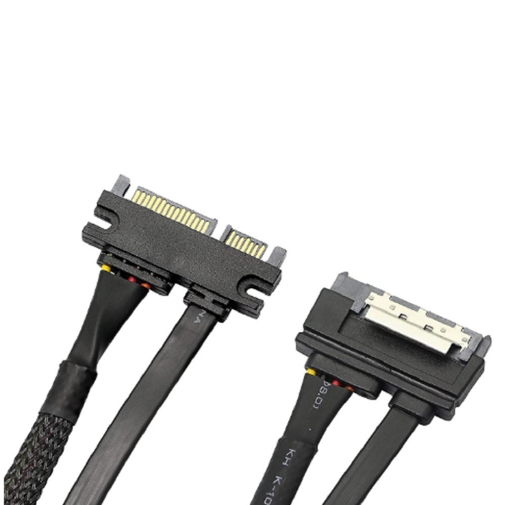 22pinový prodlužovací napájecí kabel SATA 22pinový 7+15 samec na samici datový napájecí kombinovaný prodlužovací kabel 50 cm