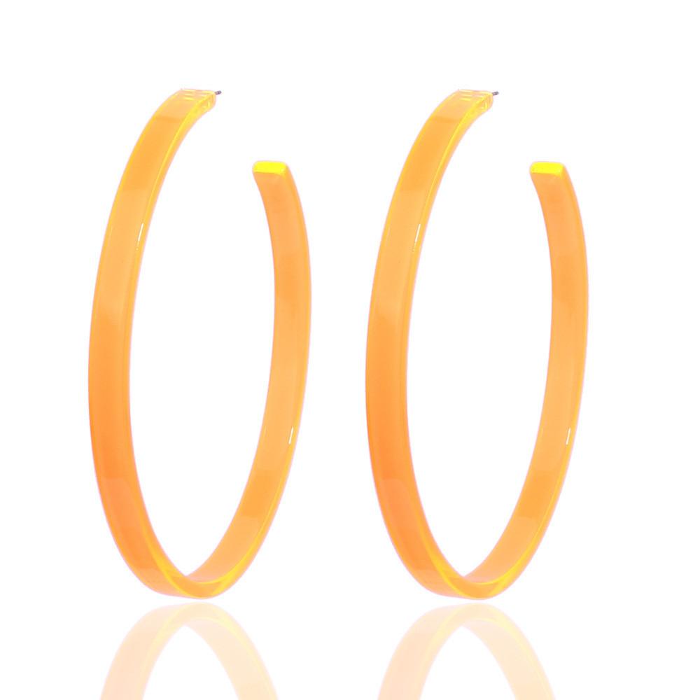 Fashion Large Colorful Acryl Geometric Earrings For Female Street Style Look