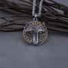 Viking Stainless Steel Wolf Head Necklaces Mens Mixed Gold Odin Rune Amulet Jewelry Biker Punk Hip Hop Pendant Gift