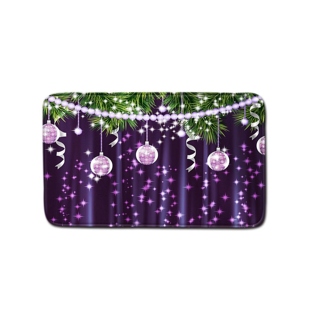 Christmas Bathroom Shower Curtain Four-Piece Floor Mat Toilet Non-Slip Door Mat Bedroom Living Room Absorbent Carpet
