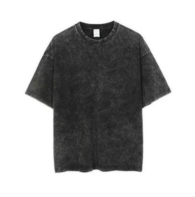 Tricou Unisex Vintage Oversized din Bumbac Spălat cu Detaliu Cusătură la Spate