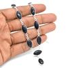 Schwarze Onyx 925 Sterling Silber Halskette, Edelstein Marquise handgemachte Halskette Geschenk für ihre Mutter, Jubiläumsgeschenk