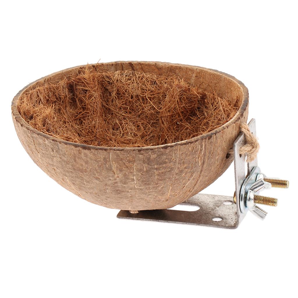 Friendly Coconut Shells Parrot Nest House Cage for Birds Parakeet Parrots Nest Decoration