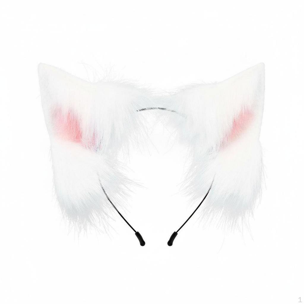 Faux Cat Ear Headband and Tail Handmade Animal Ears Realistic Appearance Canine
