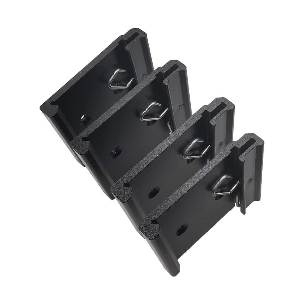 4Pcs 1.02 Width DIN Rail Mount Clip Black Universal DIN Rail Fixed Clamp Aluminum Alloy Snap In Din-Rail Mounting Brackets