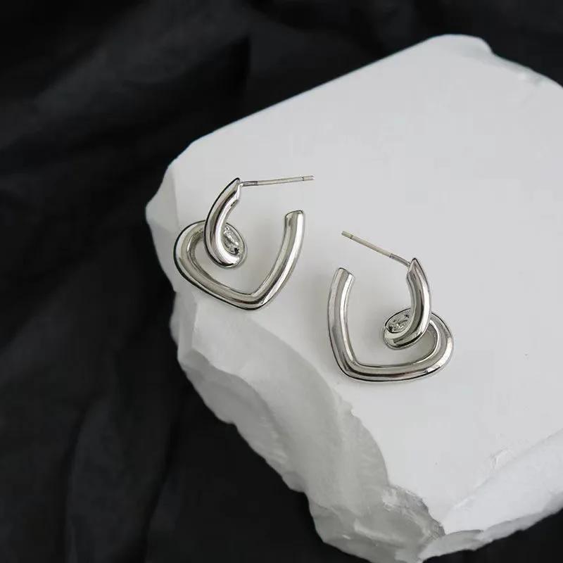 Hollow Love Heart Geometric Earrings for Women Girls Minimalist Elegant Classic Earrings Wedding Bride Jewelry Gifts
