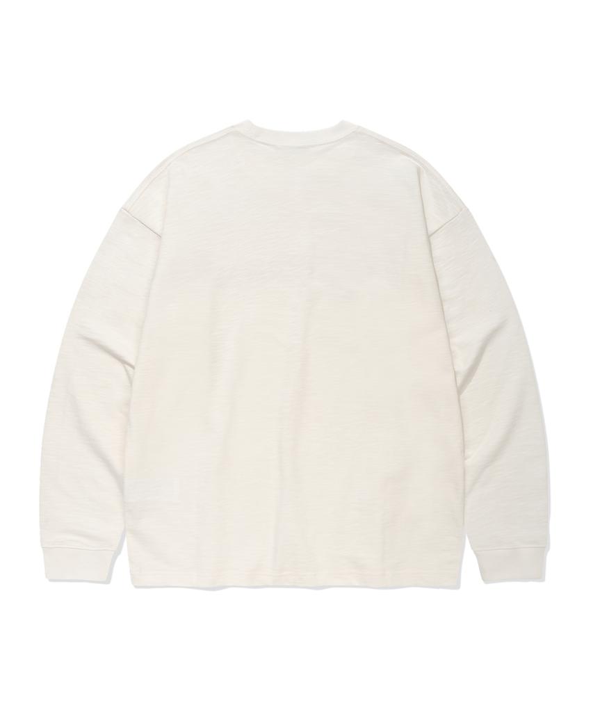 COVERNAT Slub Sketch Logo Graphic Long Sleeve White