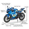 1:9 Suzuki Gsx-1000r Hayabusa Alloy Motorcycle Models Toys Diecast Cars Front Wheel Steering With Light Toy Ornament Boys Gifts