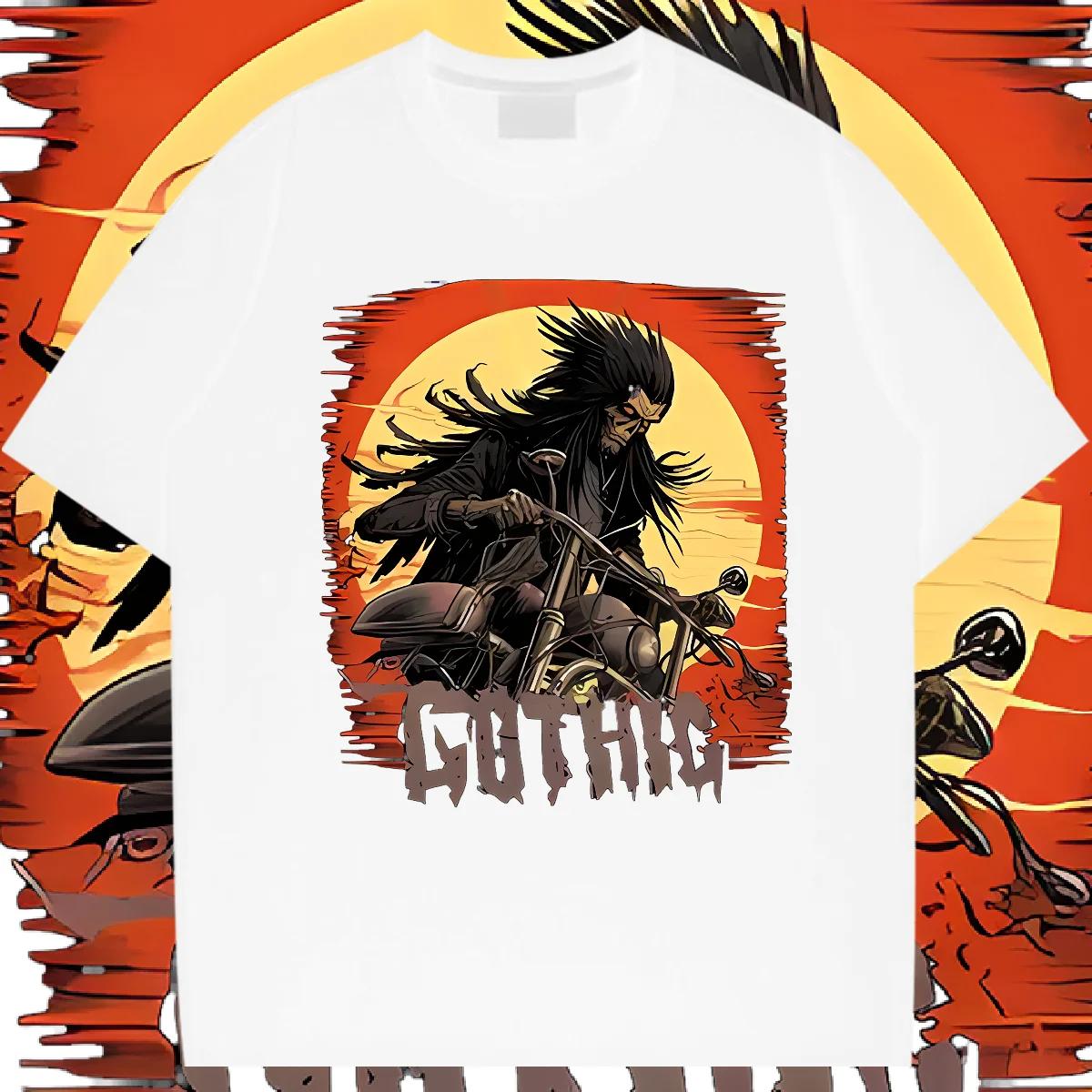 

Футболка West Death God, свободные футболки с круглым вырезом, мужская одежда в стиле рэп, топы с принтом, модная уличная футболка большого размера XXXXXL белый