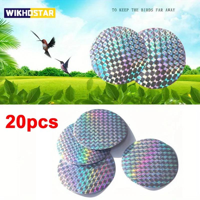 20 Pcs Round Paste Type Bird Repellent Tape Reflective Anti Bird Scare Eflective Stick Tape Pigeon Farm Bird Chasing Tools