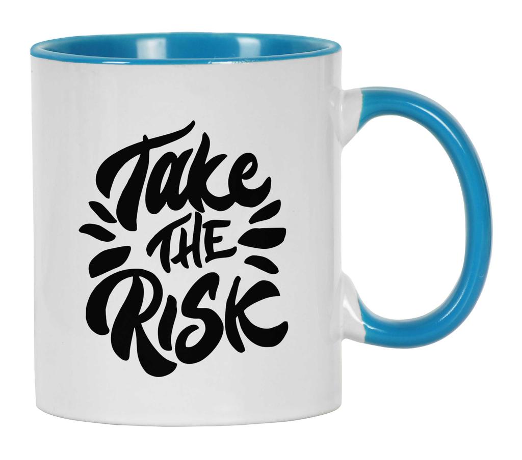 Inkdotpot 11oz Ceramic  Coffee  Mug  Take The Risk Positive Inspirational Quotes Gift For Employee Boss Coworkers