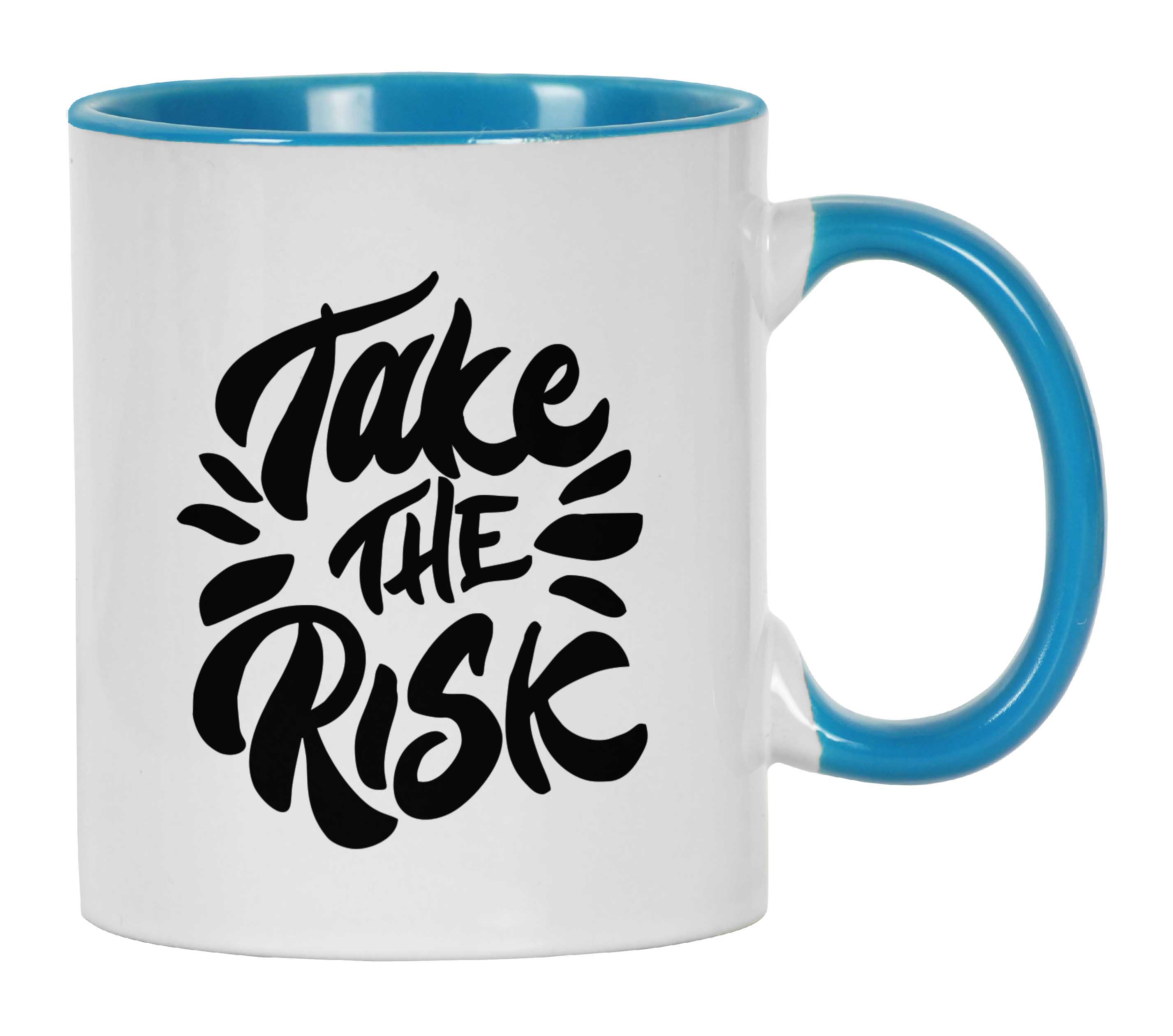 

Inkdotpot 11oz Ceramic Coffee Mug Take The Risk Positive Inspirational Quotes Gift For Employee Boss Coworkers 11oz небо синє кольору