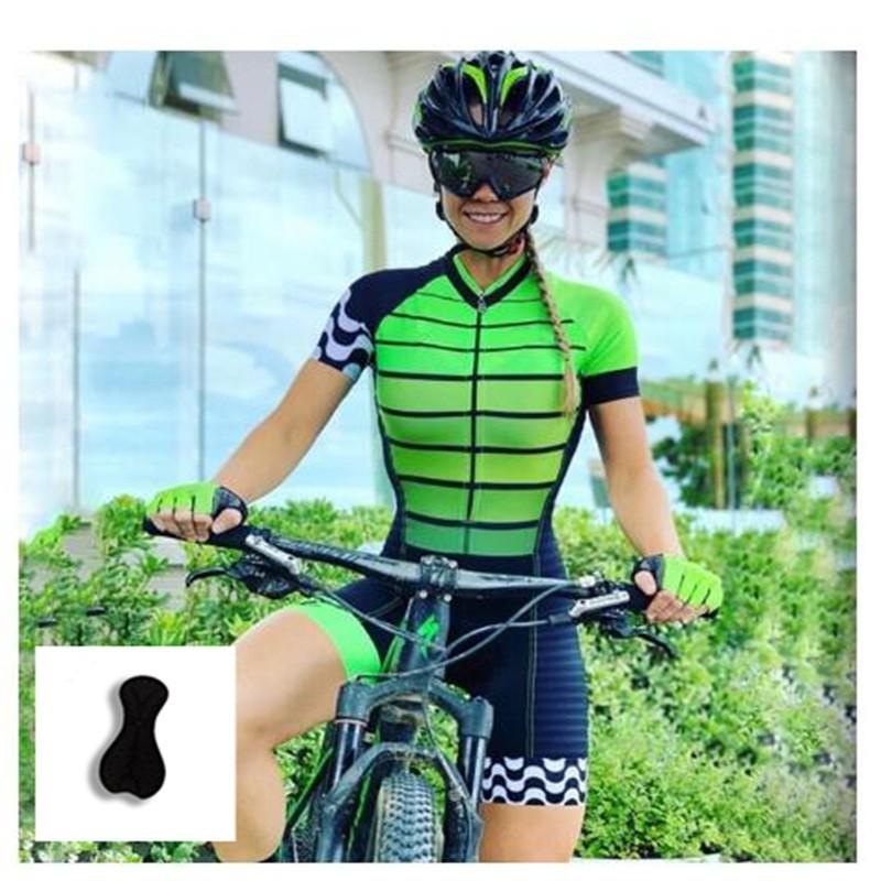 Combinaison de Cyclisme pour Femme Manches Courtes Une Pièce Triathlon VTT