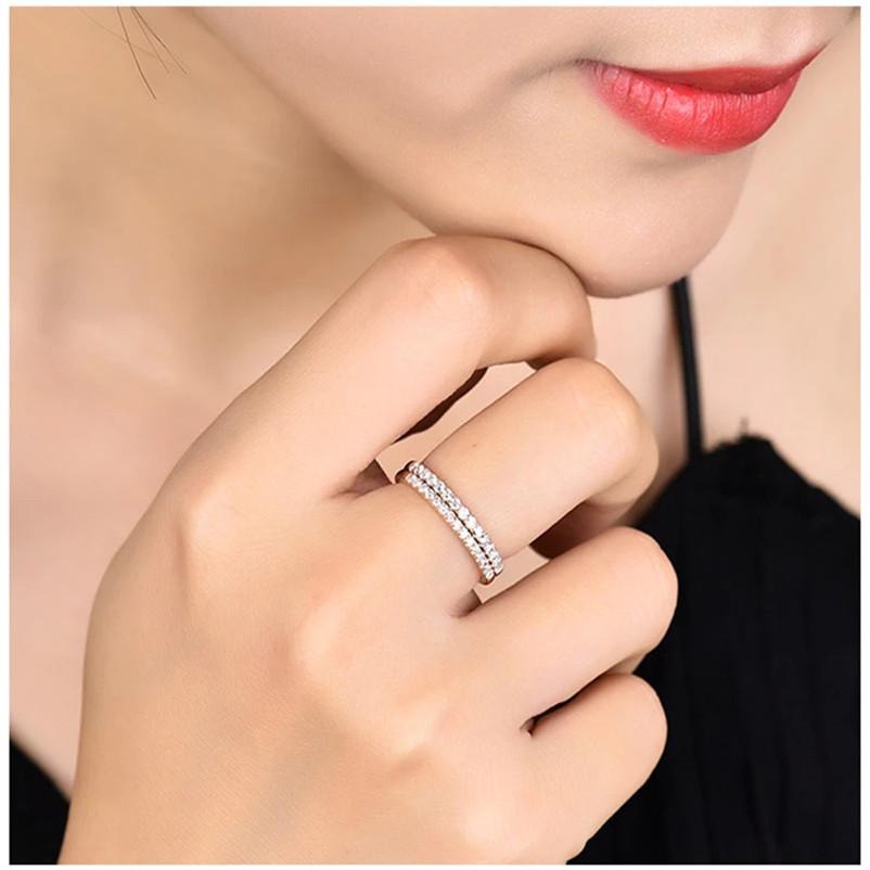 CC 2mm Width Slim Rings for Women Rose/White Gold Plated Fashion Simple Jewelry Crystal Row Diamant Zirconia Wedding Gift CC505