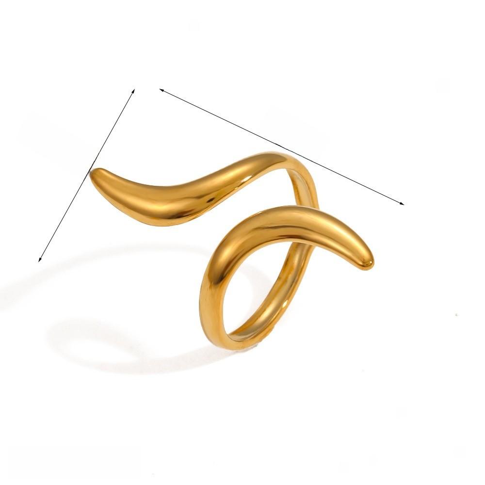 Style Geometric Stainless Steel Ring With 18k Gold Plating For Women And Men