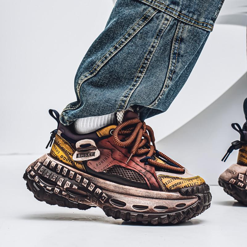 Men's Trend Clunky Sneaker Outdoor Non Slip Breathable Casual Running Sport Shoes Comfortable Work Shoes