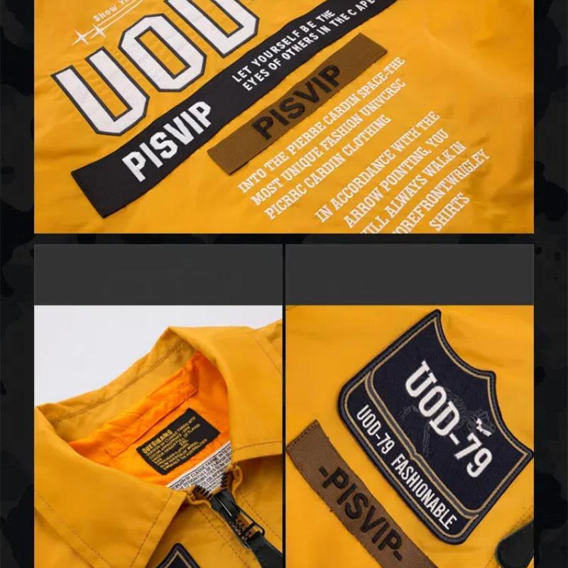 Men's Spring Fall Casual Bomber Jacket Outdoor Stand Collar Loose Fit