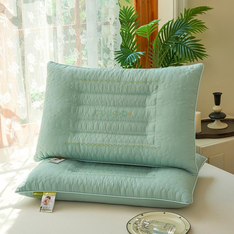 Yongyouwan summer cool and refreshing silk embroidery sandwich negative ion pillow, comfortable and breathable, not easy to collapse pillow core