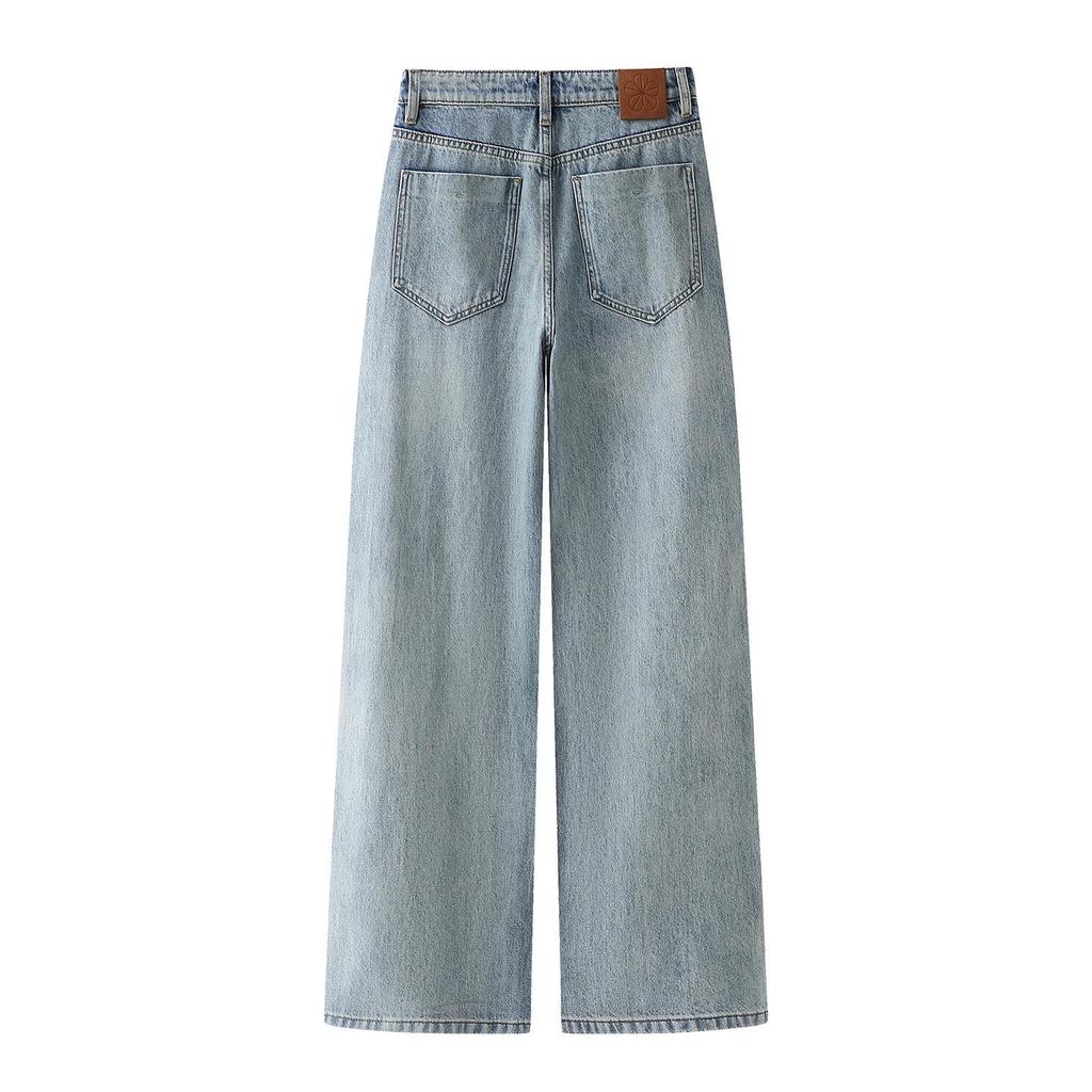 Spring 2026 Women's Floral Embroidered Straight-Leg Jeans