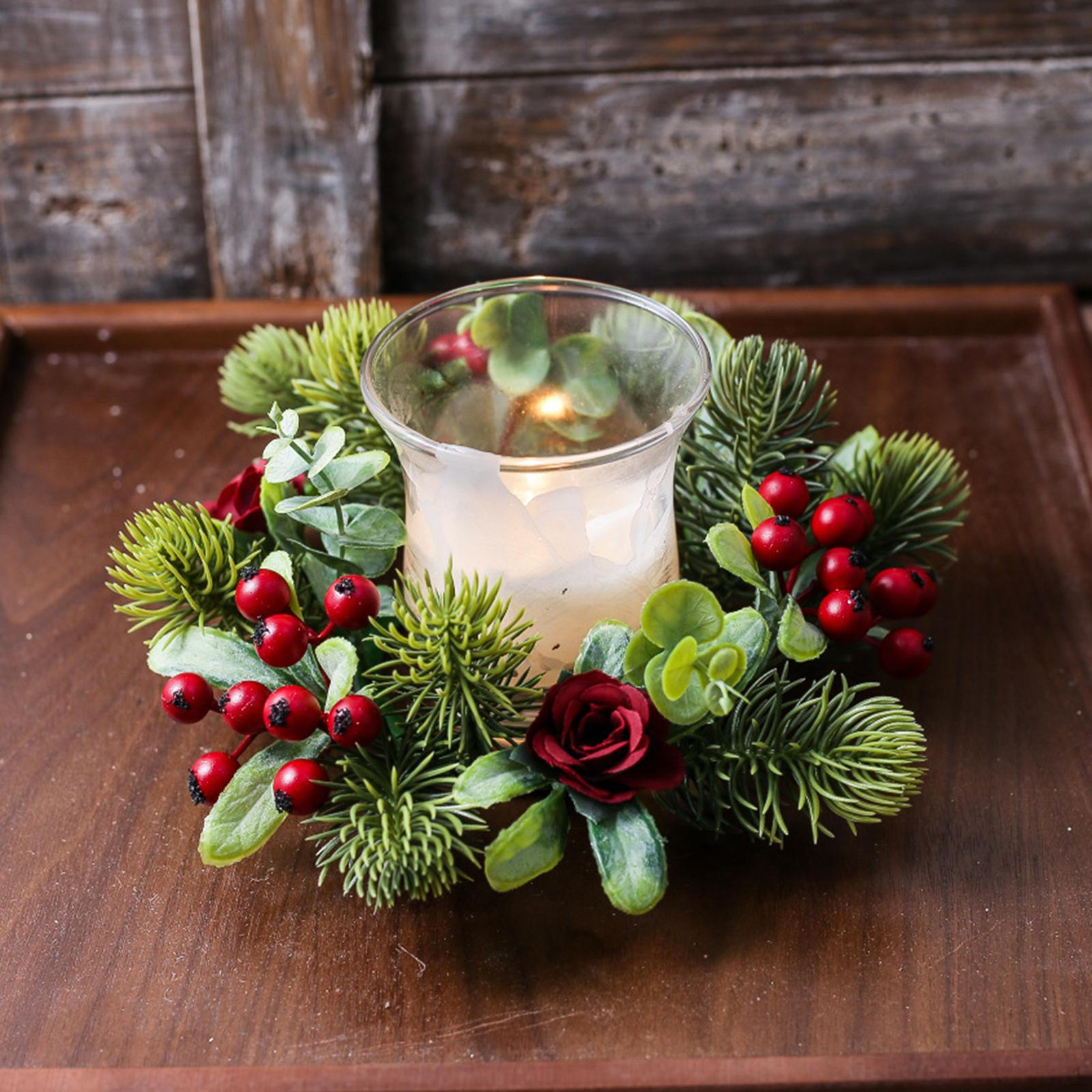 

Рождественский подсвечник, держатель для подарков, для свадебных обеденных стульев, фестивальный, с красными ягодами Red Berry