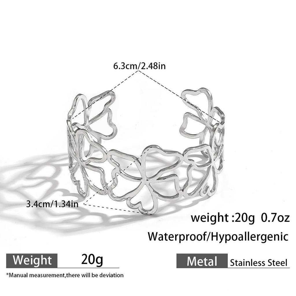 European & American Ocean Style Stainless Steel Bracelet with Starfish, Seashell, Coral Flowers, and Natural Stone Bangle Hand Jewelry.