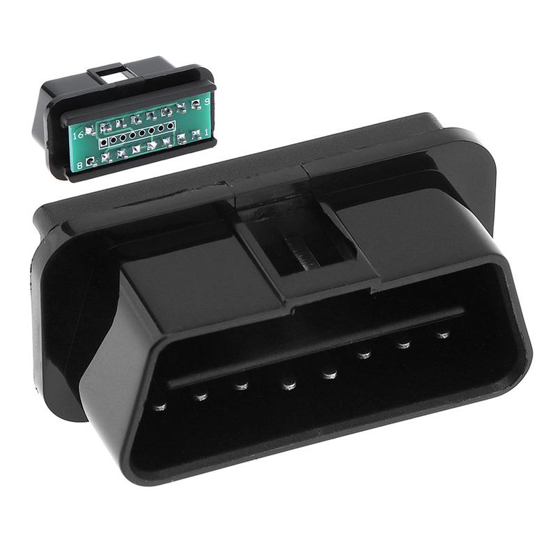 OBD II OBD2 16Pin Male Square Hole Extension Opening Cable Cars Diagnostic Interface Connector PLug Adapter with Welding Plate