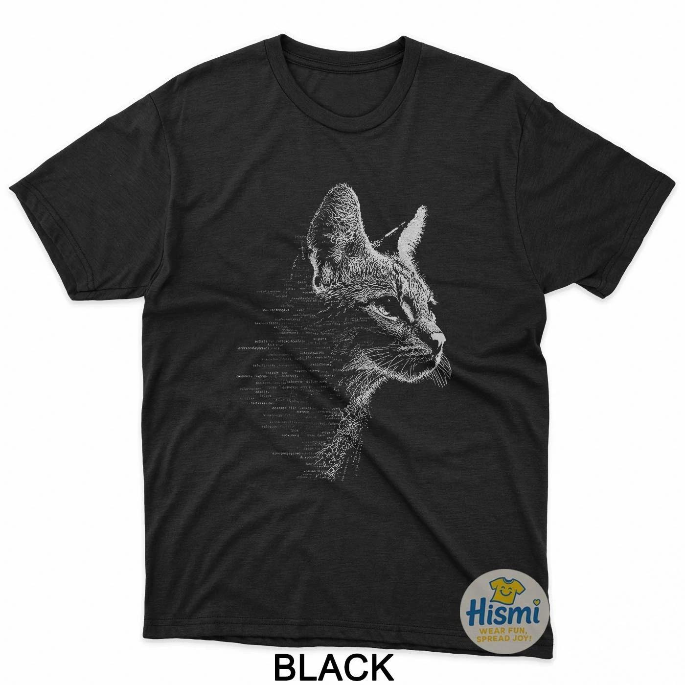 Savannah Cat Lover Graphic Drawing Portrait Text Art T-Shirt 3XL