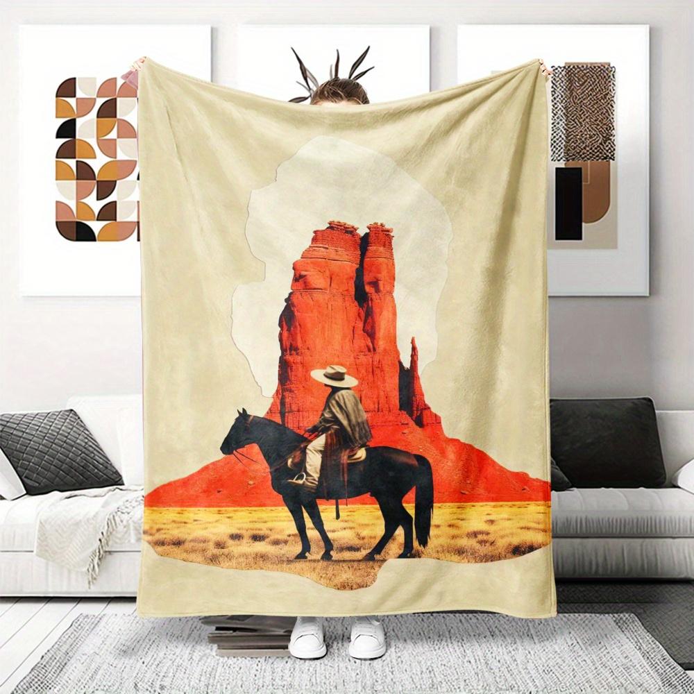 

Wild West Freedom Awaits Flannel printed blanket suitable for all seasons suitable for living room office sofa and travel 75x90cm