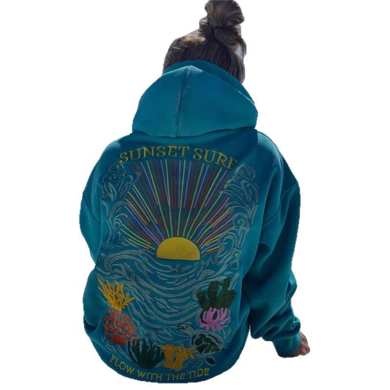 Unisex Sunflower Embroidered Hoodie Sweatshirt (2025) - Versatile Outerwear