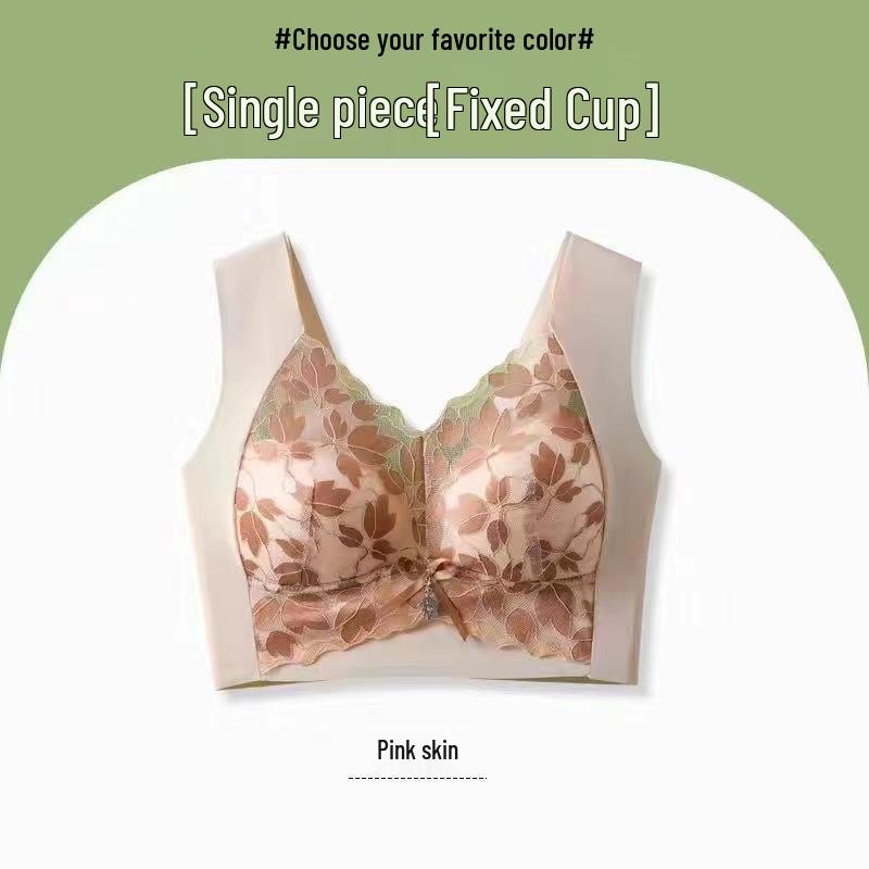 

Женский бесшовный кружевной бралетт 2024 года с боковой поддержкой и фиксированными чашками L (100~120 jin)