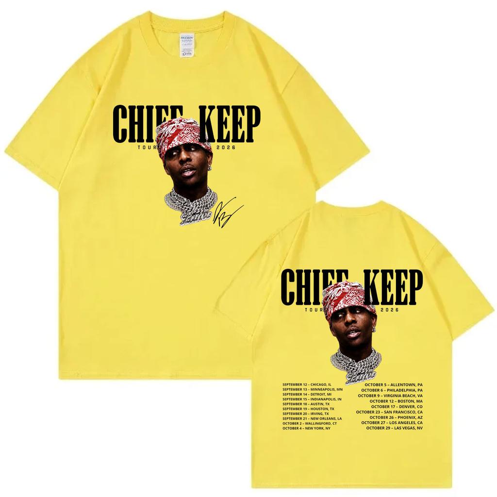 Rapper Chief Keef Tour 2026 Merch T ShirtUnisex Fashion Vintage Short Sleeve T-shirts High Quality Cotton Oversized T-shirt